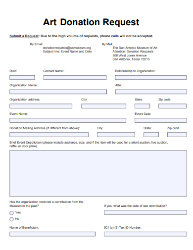 Donation Request Form — artwork